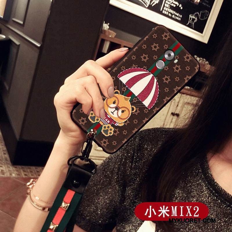 Kuori Mi Mix 2 Silikoni Ripustettavat Koristeet Ripustettava Kaula, Kotelo Mi Mix 2 Luova Bear Puhelimen Kuoret
