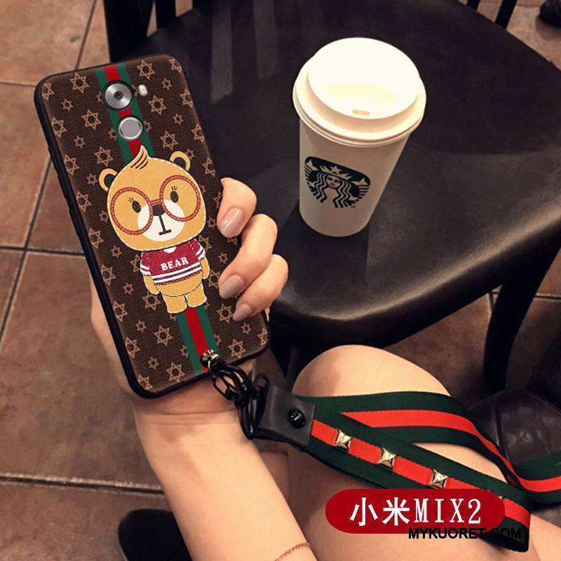 Kuori Mi Mix 2 Silikoni Ripustettavat Koristeet Ripustettava Kaula, Kotelo Mi Mix 2 Luova Bear Puhelimen Kuoret
