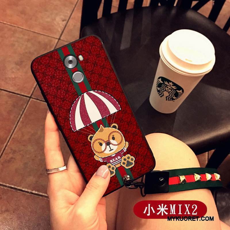 Kuori Mi Mix 2 Silikoni Ripustettavat Koristeet Ripustettava Kaula, Kotelo Mi Mix 2 Luova Bear Puhelimen Kuoret