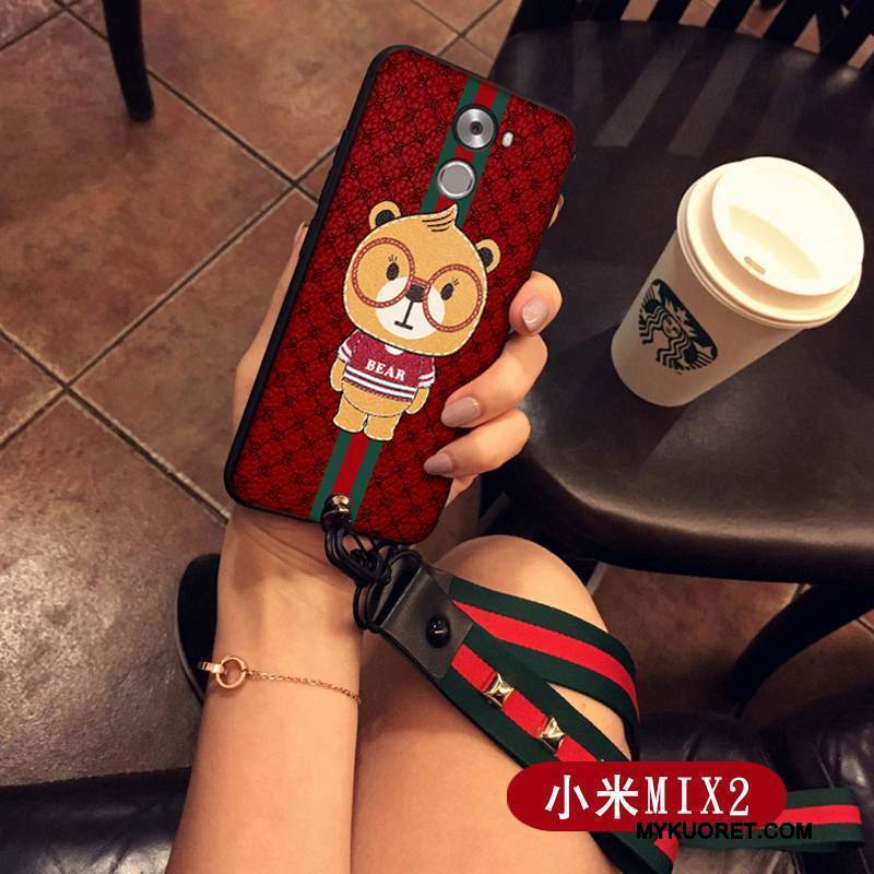 Kuori Mi Mix 2 Silikoni Ripustettavat Koristeet Ripustettava Kaula, Kotelo Mi Mix 2 Luova Bear Puhelimen Kuoret