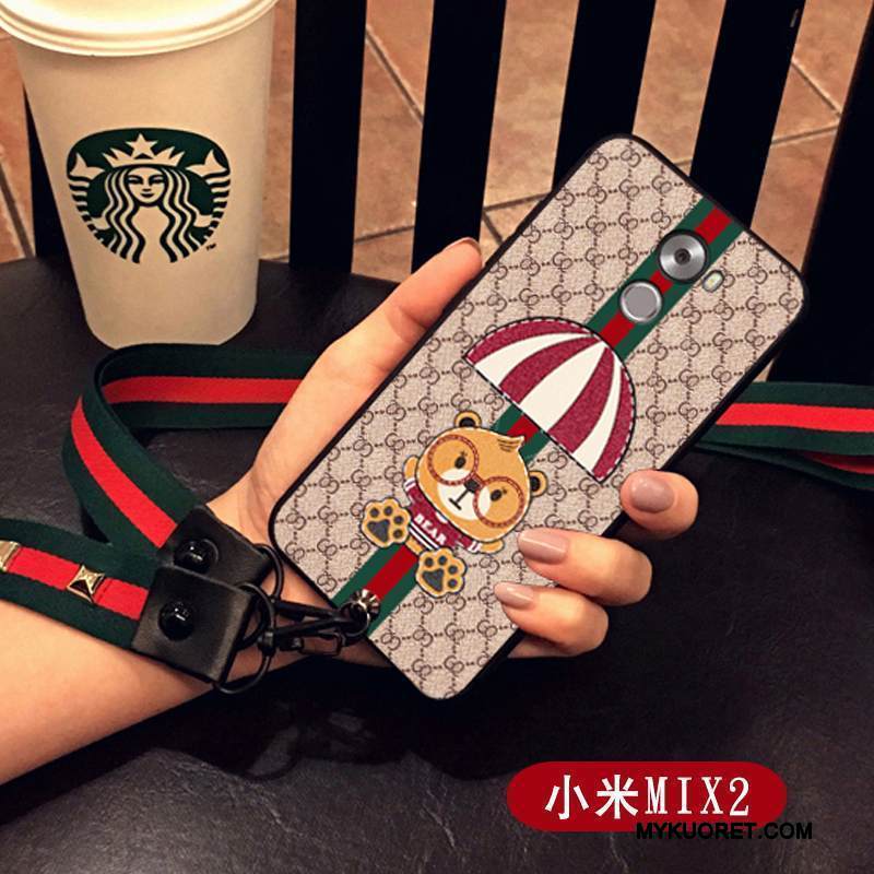 Kuori Mi Mix 2 Silikoni Ripustettavat Koristeet Ripustettava Kaula, Kotelo Mi Mix 2 Luova Bear Puhelimen Kuoret