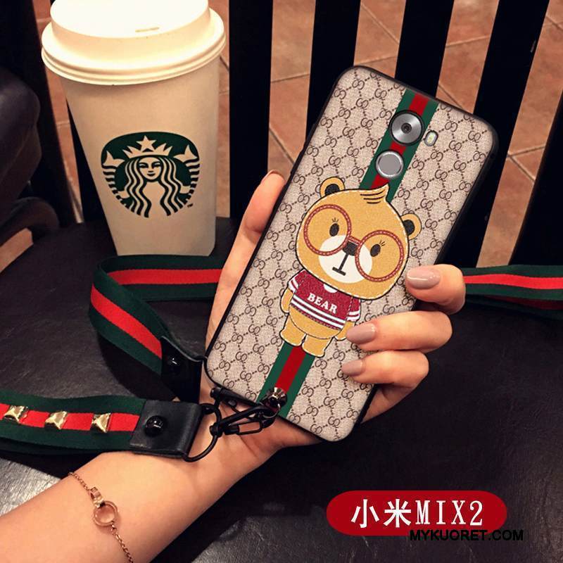Kuori Mi Mix 2 Silikoni Ripustettavat Koristeet Ripustettava Kaula, Kotelo Mi Mix 2 Luova Bear Puhelimen Kuoret