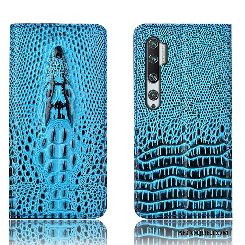 Kuori Mi Note 10 Nahka Sininen Puhelimen Kuoret, Kotelo Mi Note 10 Suojaus Punainen Pieni