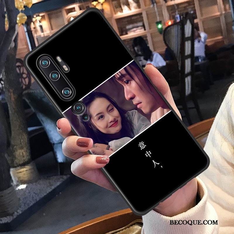 Kuori Mi Note 10 Pehmeä Neste Puhelimen Kuoret Musta, Kotelo Mi Note 10 Luova Net Red Pieni