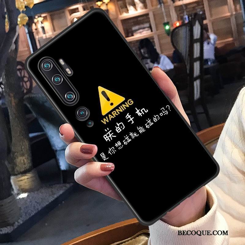 Kuori Mi Note 10 Pehmeä Neste Puhelimen Kuoret Musta, Kotelo Mi Note 10 Luova Net Red Pieni