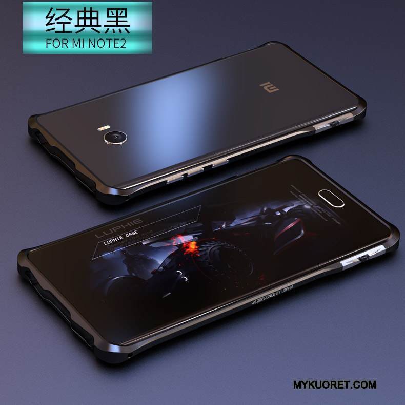 Kuori Mi Note 2 Metalli Punainen Puhelimen Kuoret, Kotelo Mi Note 2 Suojaus Pieni Kehys