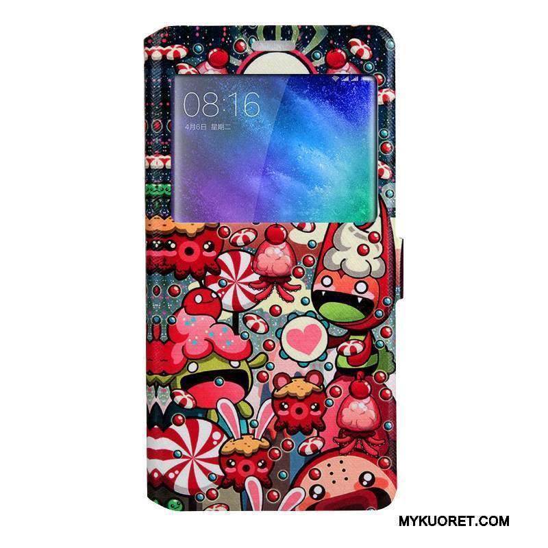 Kuori Mi Note 2 Pehmeä Neste Musta Trendi, Kotelo Mi Note 2 Sarjakuva Pieni Avaa Ikkuna