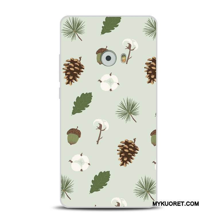 Kuori Mi Note 2 Pehmeä Neste Pitsi Pieni, Kotelo Mi Note 2 Kohokuviointi Vihreä Puhelimen Kuoret