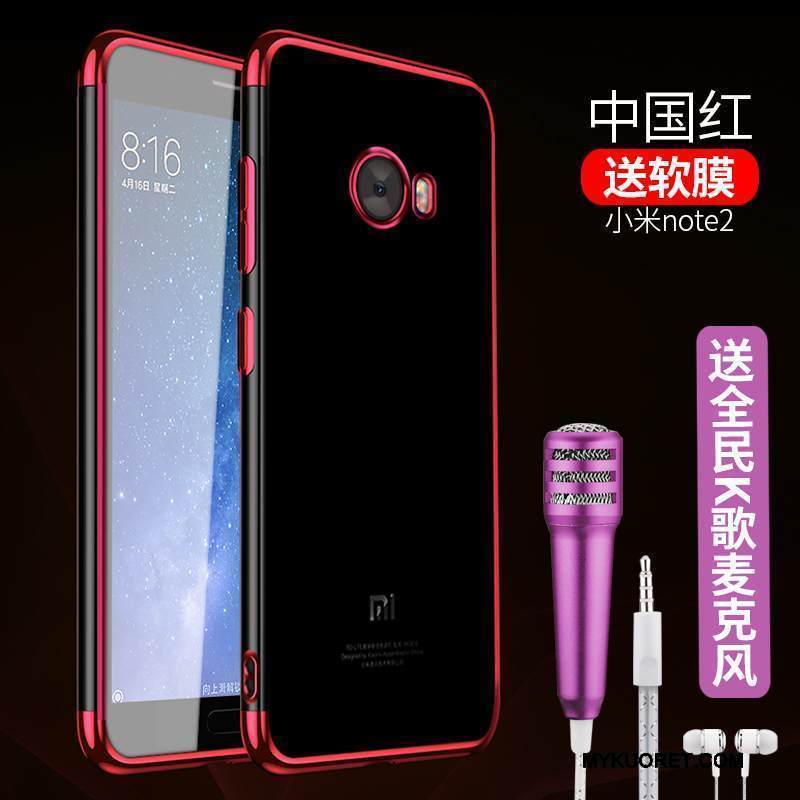 Kuori Mi Note 2 Pehmeä Neste Sininen Puhelimen Kuoret, Kotelo Mi Note 2 Silikoni Murtumaton Läpinäkyvä