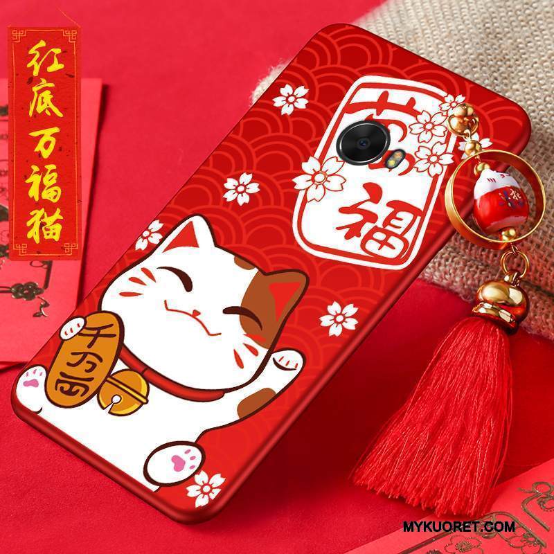 Kuori Mi Note 2 Silikoni Kissa Murtumaton, Kotelo Mi Note 2 Suojaus Rikkaus Punainen