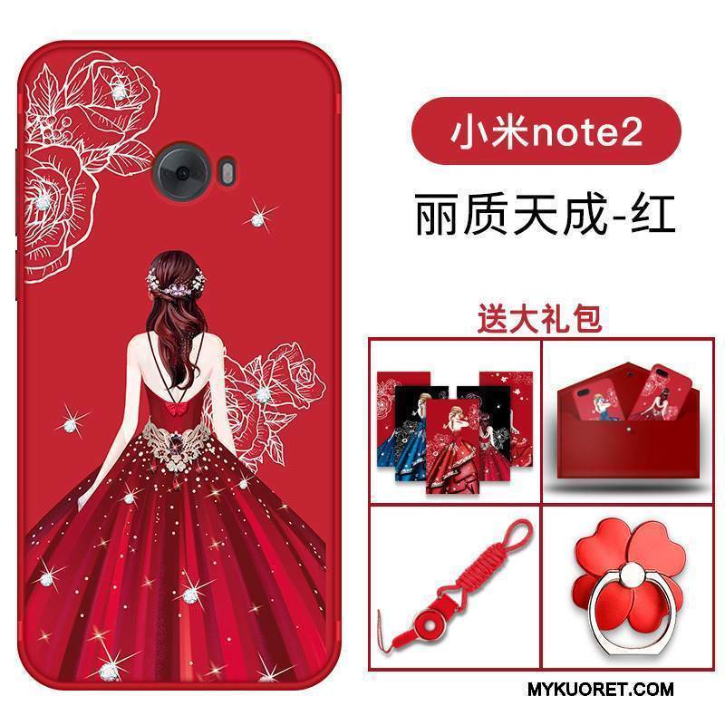 Kuori Mi Note 2 Suojaus Murtumaton Punainen, Kotelo Mi Note 2 Pehmeä Neste Puhelimen Kuoret Pieni