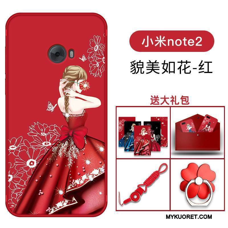 Kuori Mi Note 2 Suojaus Murtumaton Punainen, Kotelo Mi Note 2 Pehmeä Neste Puhelimen Kuoret Pieni