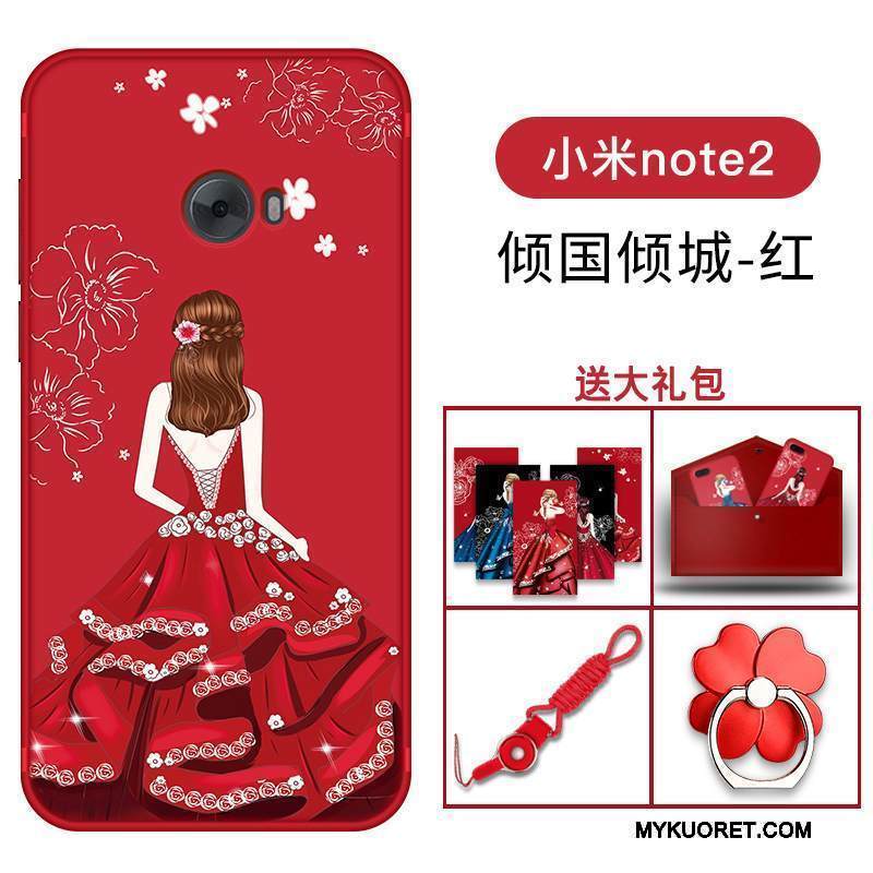 Kuori Mi Note 2 Suojaus Murtumaton Punainen, Kotelo Mi Note 2 Pehmeä Neste Puhelimen Kuoret Pieni