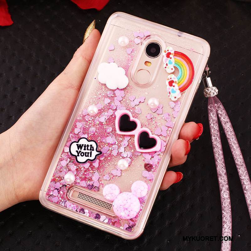 Kuori Mi Note 3 Laukut Sininen Punainen, Kotelo Mi Note 3 Suojaus Juoksuhiekka Ripustettavat Koristeet