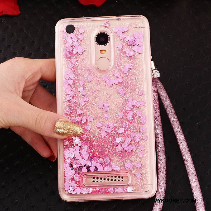 Kuori Mi Note 3 Laukut Sininen Punainen, Kotelo Mi Note 3 Suojaus Juoksuhiekka Ripustettavat Koristeet