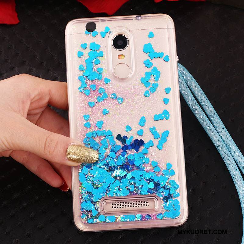 Kuori Mi Note 3 Laukut Sininen Punainen, Kotelo Mi Note 3 Suojaus Juoksuhiekka Ripustettavat Koristeet