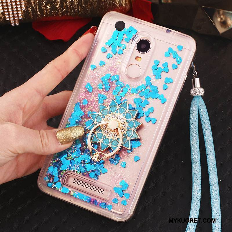 Kuori Mi Note 3 Laukut Sininen Punainen, Kotelo Mi Note 3 Suojaus Juoksuhiekka Ripustettavat Koristeet