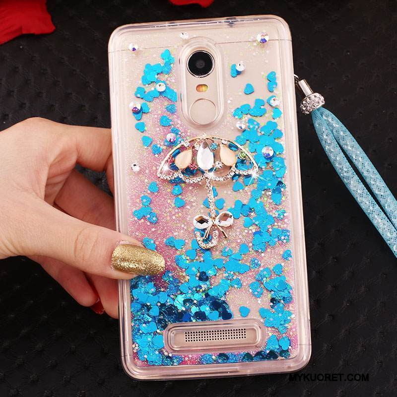 Kuori Mi Note 3 Laukut Sininen Punainen, Kotelo Mi Note 3 Suojaus Juoksuhiekka Ripustettavat Koristeet