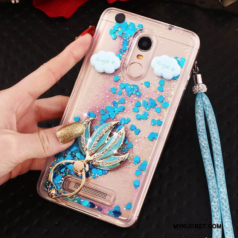 Kuori Mi Note 3 Laukut Sininen Punainen, Kotelo Mi Note 3 Suojaus Juoksuhiekka Ripustettavat Koristeet