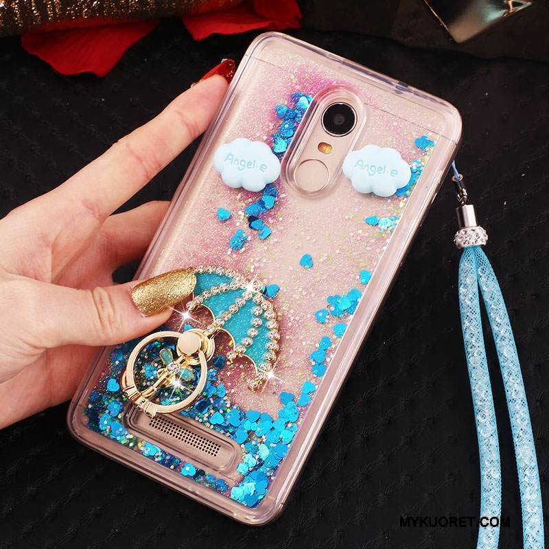 Kuori Mi Note 3 Laukut Sininen Punainen, Kotelo Mi Note 3 Suojaus Juoksuhiekka Ripustettavat Koristeet