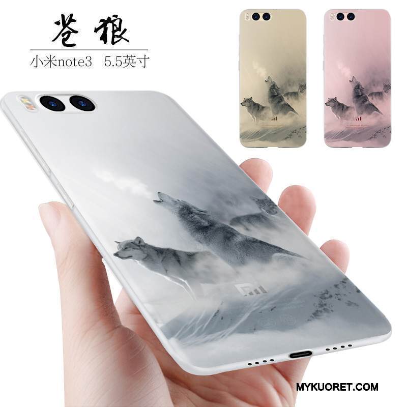 Kuori Mi Note 3 Luova Persoonallisuus Pieni, Kotelo Mi Note 3 Silikoni Harmaa Murtumaton