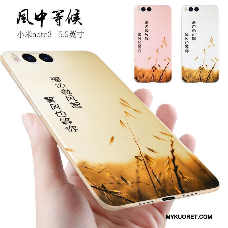 Kuori Mi Note 3 Luova Persoonallisuus Pieni, Kotelo Mi Note 3 Silikoni Harmaa Murtumaton