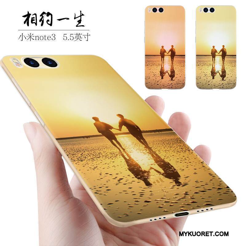 Kuori Mi Note 3 Luova Persoonallisuus Pieni, Kotelo Mi Note 3 Silikoni Harmaa Murtumaton