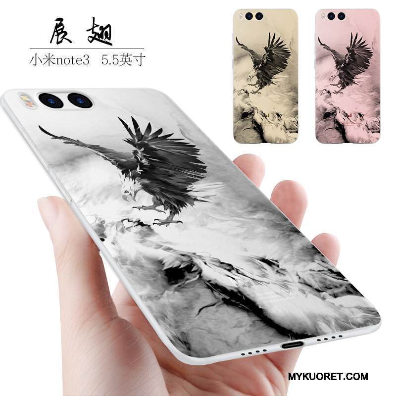 Kuori Mi Note 3 Luova Persoonallisuus Pieni, Kotelo Mi Note 3 Silikoni Harmaa Murtumaton