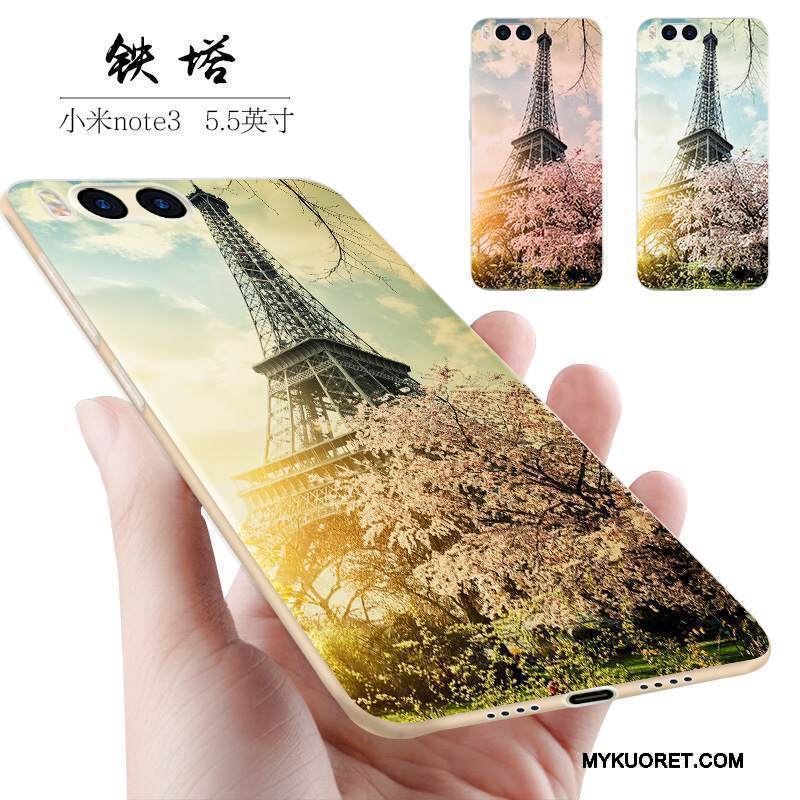 Kuori Mi Note 3 Luova Persoonallisuus Pieni, Kotelo Mi Note 3 Silikoni Harmaa Murtumaton