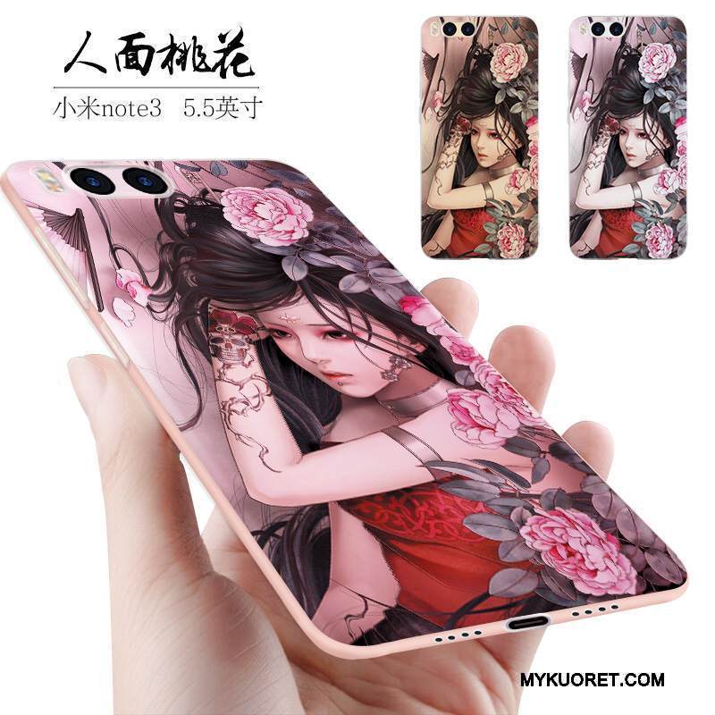 Kuori Mi Note 3 Luova Persoonallisuus Pieni, Kotelo Mi Note 3 Silikoni Harmaa Murtumaton