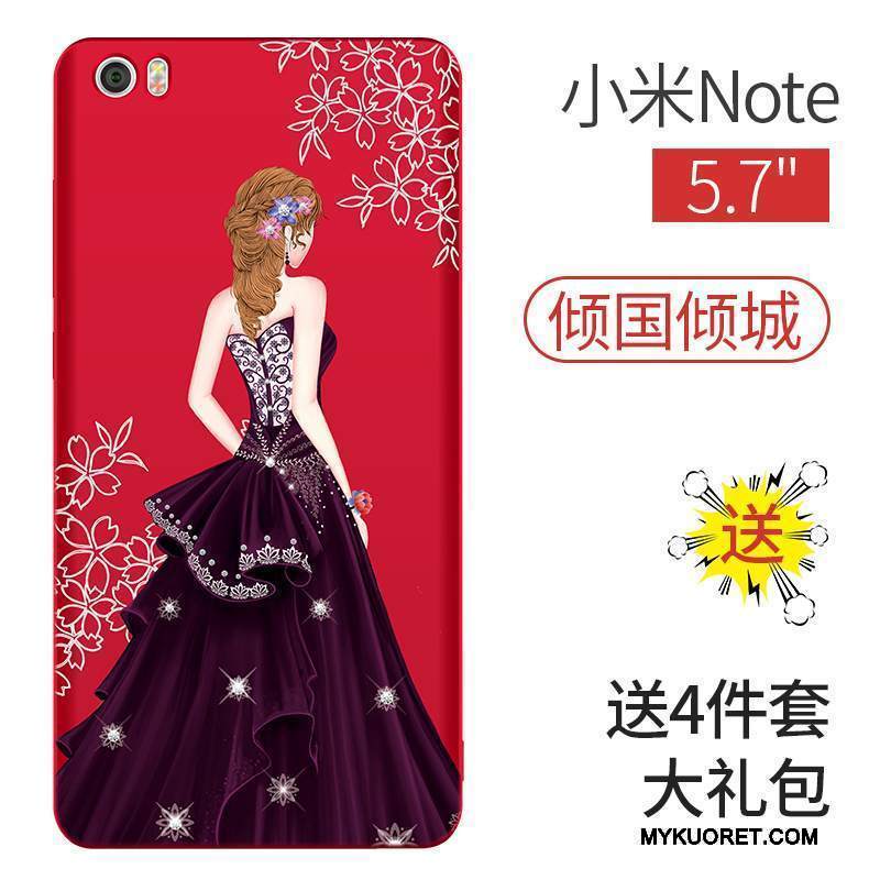 Kuori Mi Note Laukut Suuntaus Puhelimen Kuoret, Kotelo Mi Note Luova Punainen Pieni