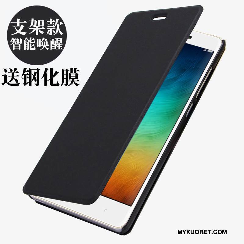 Kuori Mi Note Nahka Pieni Puhelimen Kuoret, Kotelo Mi Note Kuoret Musta Herää