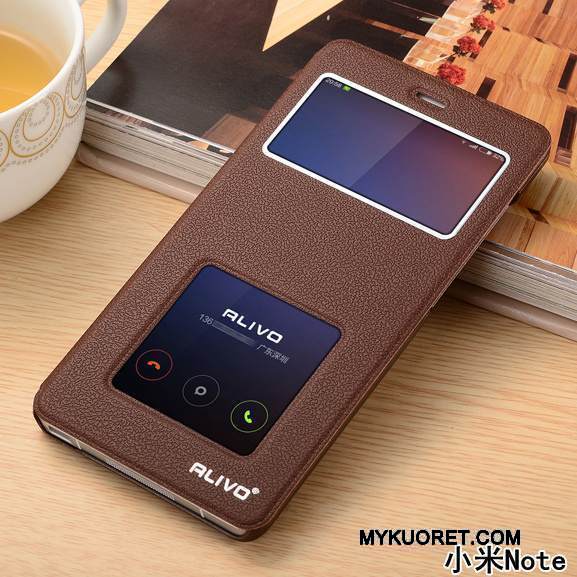 Kuori Mi Note Nahka Viini Punainen Puhelimen Kuoret, Kotelo Mi Note Laukut Pieni Murtumaton