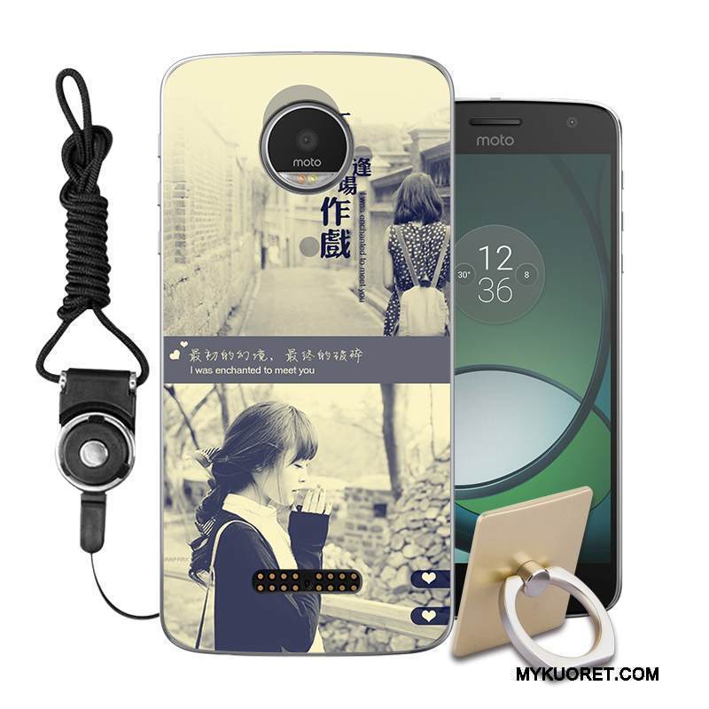 Kuori Moto C Pehmeä Neste Ripustettavat Koristeet Murtumaton, Kotelo Moto C Maalaus Violetti Puhelimen Kuoret