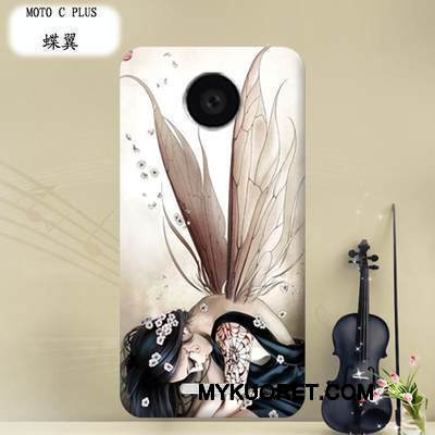 Kuori Moto C Plus Sarjakuva Puhelimen Kuoret Kova, Kotelo Moto C Plus Suojaus Läpinäkyvä Violetti