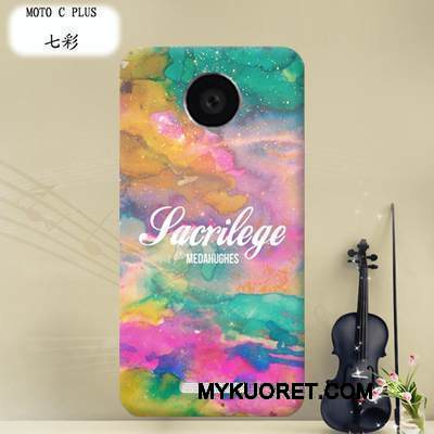 Kuori Moto C Plus Sarjakuva Puhelimen Kuoret Kova, Kotelo Moto C Plus Suojaus Läpinäkyvä Violetti