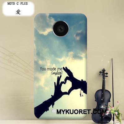 Kuori Moto C Plus Sarjakuva Puhelimen Kuoret Kova, Kotelo Moto C Plus Suojaus Läpinäkyvä Violetti