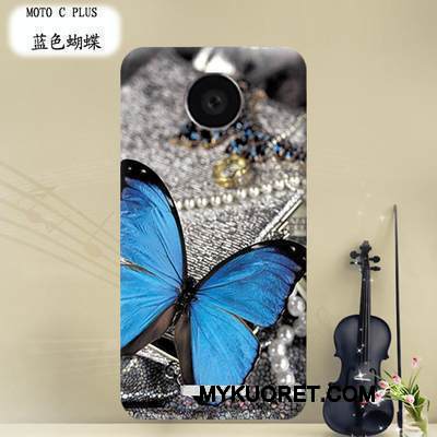 Kuori Moto C Plus Sarjakuva Puhelimen Kuoret Kova, Kotelo Moto C Plus Suojaus Läpinäkyvä Violetti