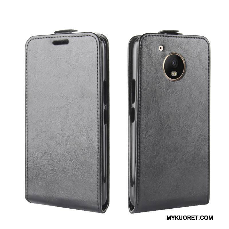Kuori Moto E4 Plus Nahka Musta, Kotelo Moto E4 Plus Salkku