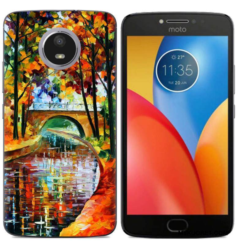 Kuori Moto E4 Plus Suojaus Kukkakuvio Puhelimen Kuoret, Kotelo Moto E4 Plus Monivärinen Murtumaton