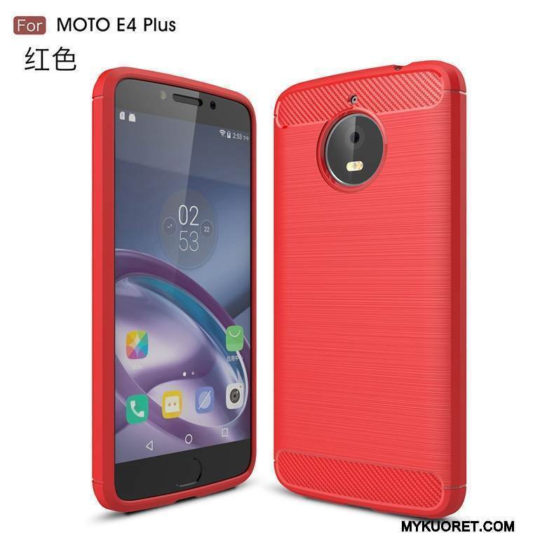 Kuori Moto E4 Plus Suojaus Kukkakuvio Punainen, Kotelo Moto E4 Plus Pehmeä Neste Kuitu Murtumaton
