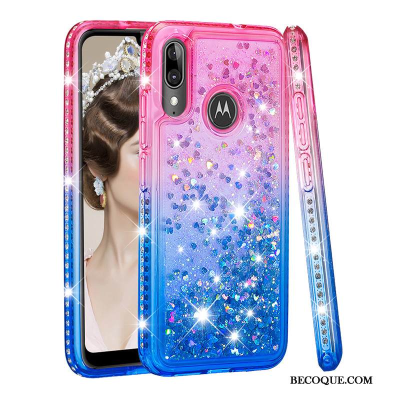 Kuori Moto E6 Plus Luova Persoonallisuus Murtumaton, Kotelo Moto E6 Plus Juoksuhiekka Sininen