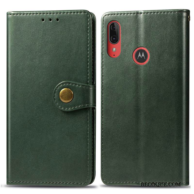 Kuori Moto E6 Plus Nahka Yksinkertainen Kiinteä Väri, Kotelo Moto E6 Plus Kuoret Liiketoiminta Puhelimen Kuoret