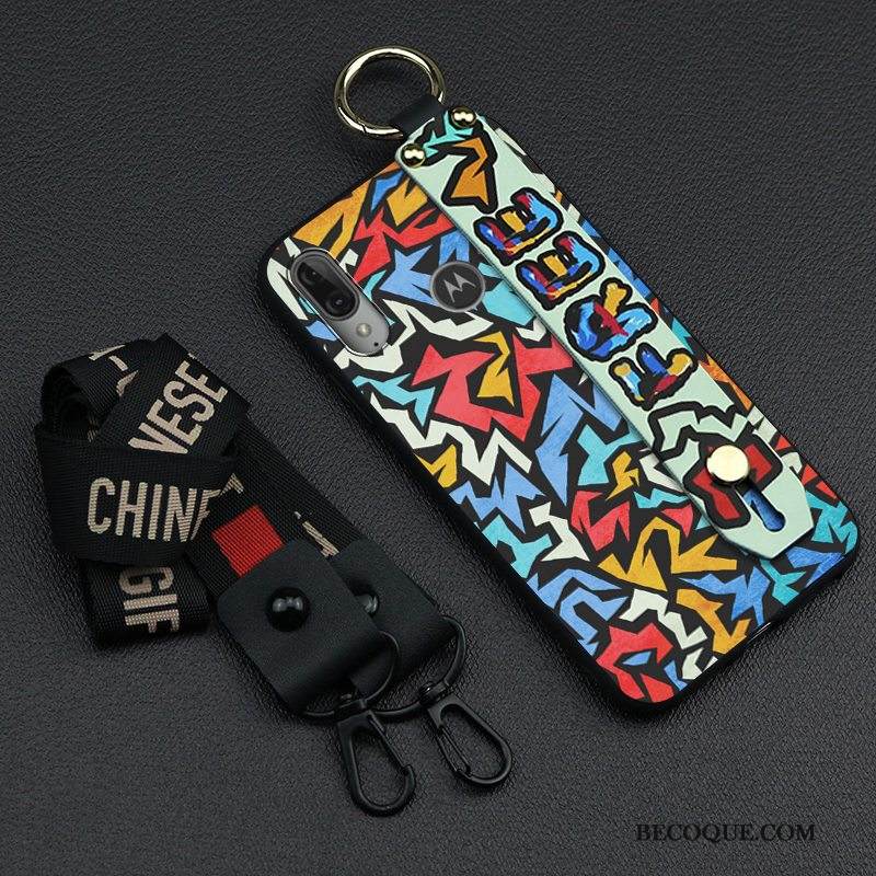 Kuori Moto E6 Plus Pehmeä Neste Tide-brändi Ripustettavat Koristeet, Kotelo Moto E6 Plus Sarjakuva Sininen Puhelimen Kuoret