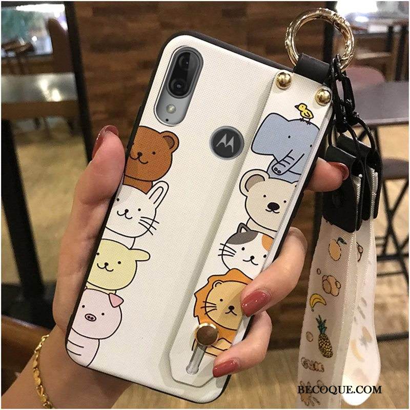 Kuori Moto E6 Plus Suojaus Musta Puhelimen Kuoret, Kotelo Moto E6 Plus Tuki Ripustettavat Koristeet Trendi