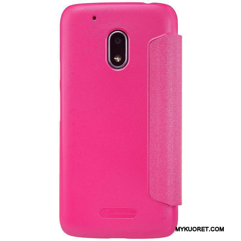 Kuori Moto G4 Play Nahka Puhelimen Kuoret Kulta, Kotelo Moto G4 Play Suojaus Valkoinen