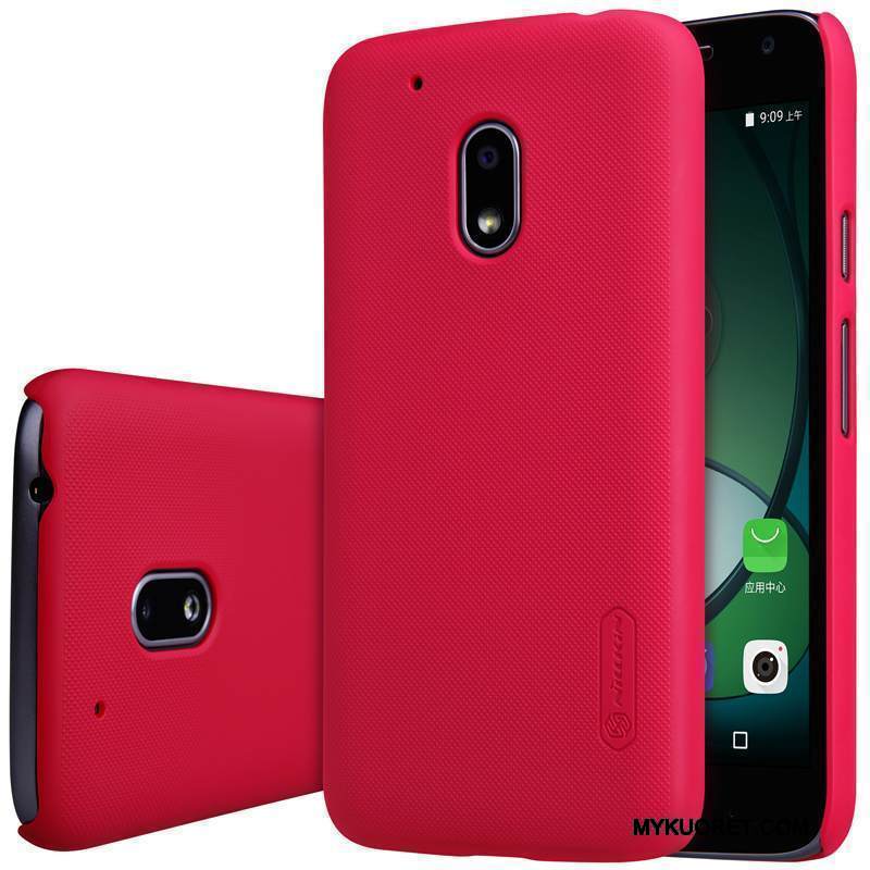 Kuori Moto G4 Play Suojaus Kulta Puhelimen Kuoret, Kotelo Moto G4 Play Punainen Pesty Suede