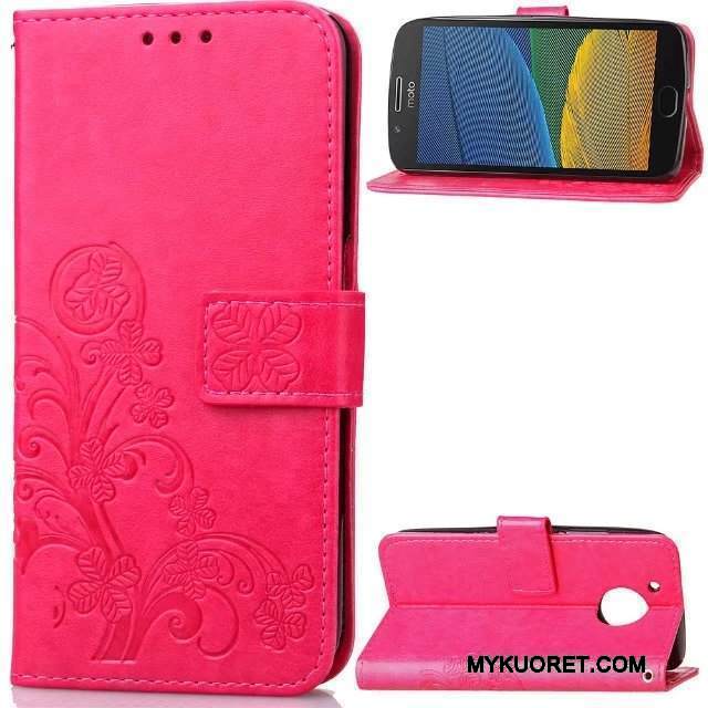 Kuori Moto G5 Nahka Liiketoiminta Murtumaton, Kotelo Moto G5 Suojaus