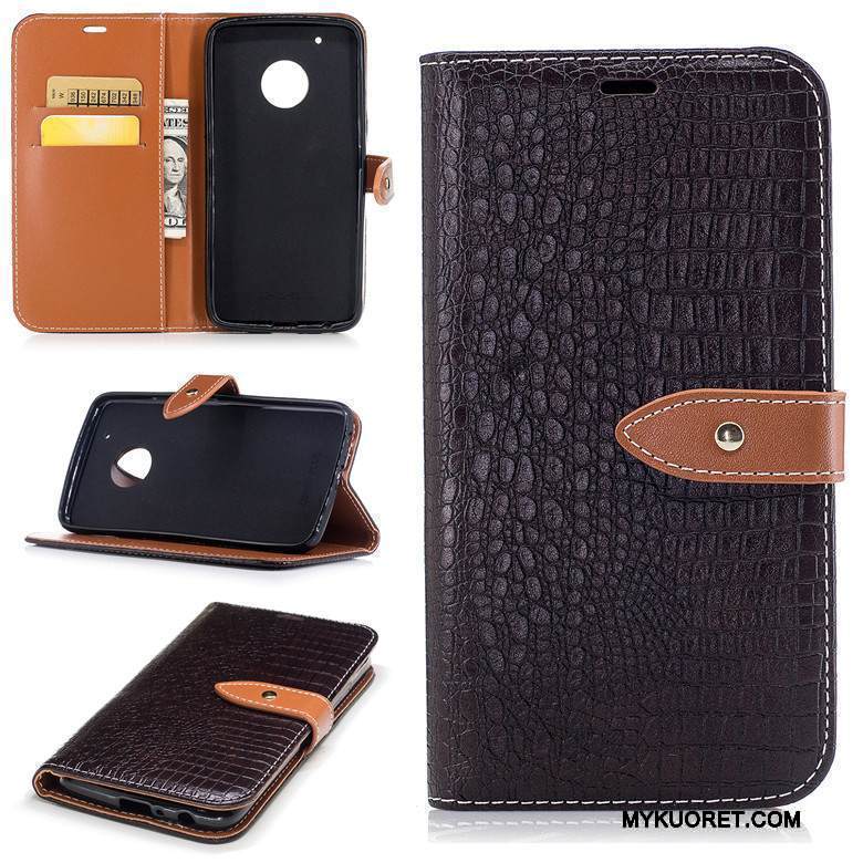 Kuori Moto G5 Nahka Liiketoiminta Musta, Kotelo Moto G5 Pehmeä Neste Puhelimen Kuoret Murtumaton