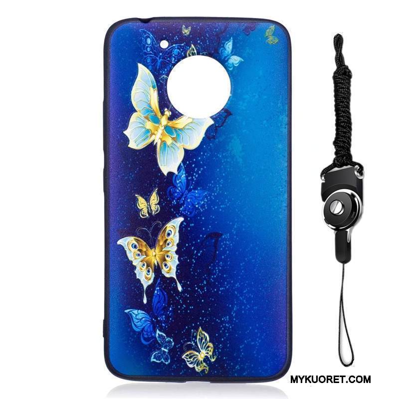 Kuori Moto G5 Pehmeä Neste Puhelimen Kuoret Tummansininen, Kotelo Moto G5 Suojaus Pesty Suede